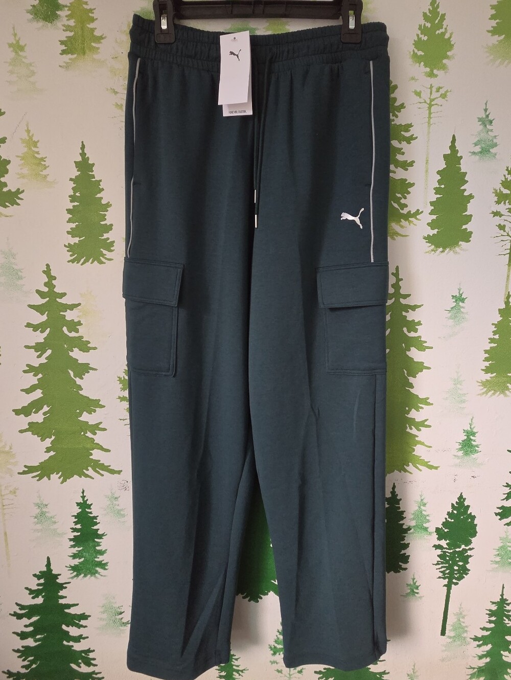 PUMA Mens Stretch Fabric Straight Relaxed Fit Active Cargo Pant